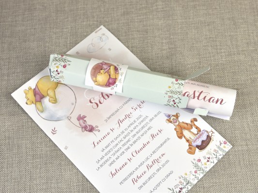 invitatie botez Disney Winnie papirus 15712